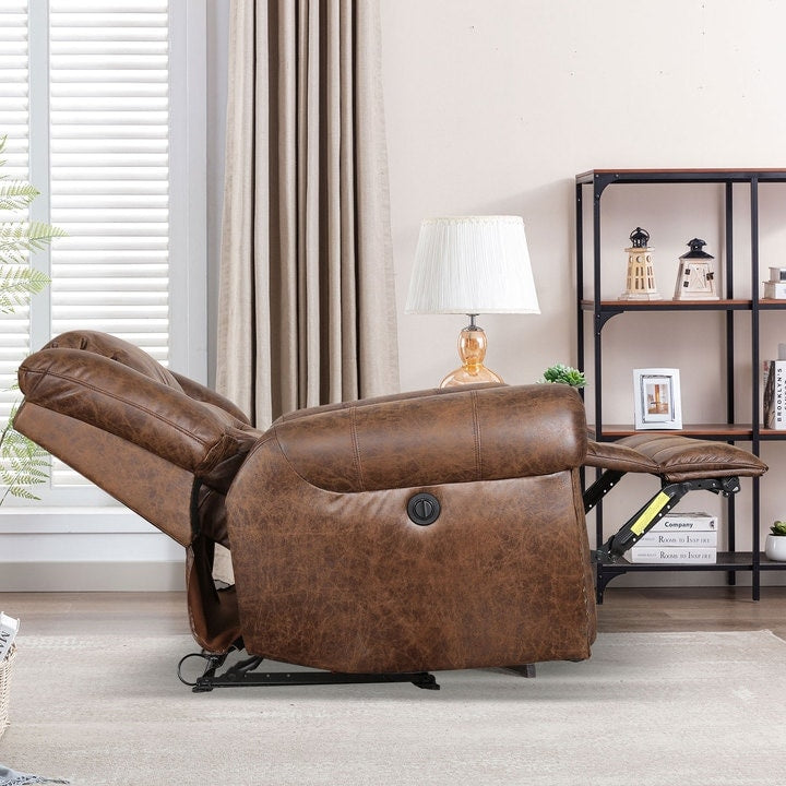 Fauteuil inclinable électrique en cuir respirant avec port USB pour salon et cinéma