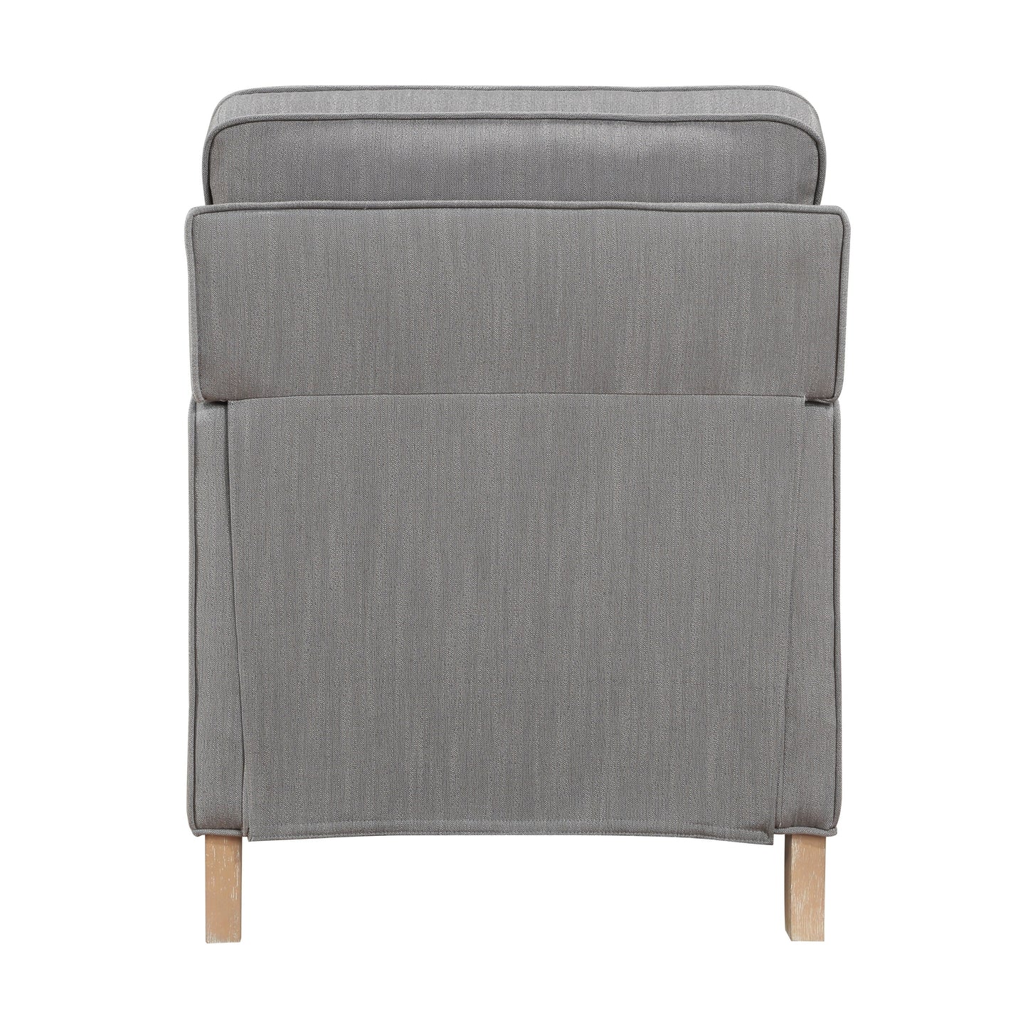 Fauteuil inclinable classique traditionnel avec dossier en tissu gris et coussin d'assise en bois massif, 1 pièce