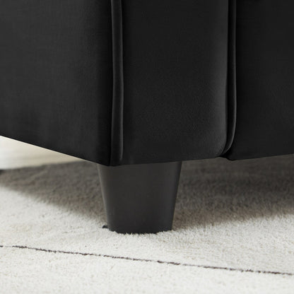 Canapé classique en velours avec cadre en bois dur, canapé rembourré, accoudoirs arrondis