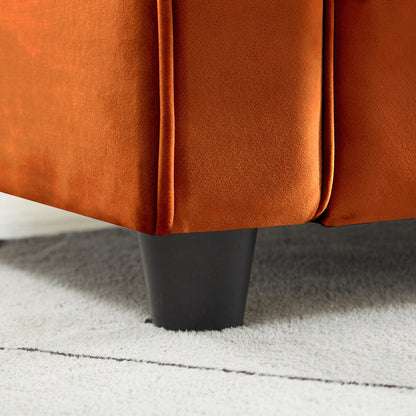 Canapé classique en velours avec cadre en bois dur, canapé rembourré, accoudoirs arrondis