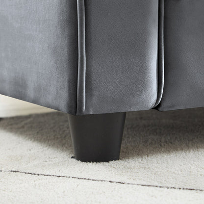 Canapé classique en velours avec cadre en bois dur, canapé rembourré, accoudoirs arrondis