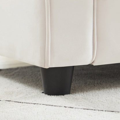 Canapé classique en velours avec cadre en bois dur, canapé rembourré, accoudoirs arrondis