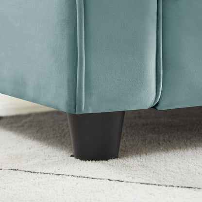 Canapé classique en velours avec cadre en bois dur, canapé rembourré, accoudoirs arrondis