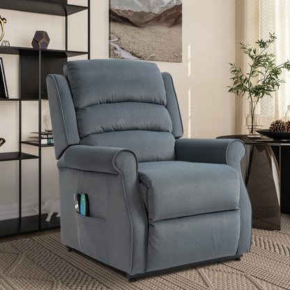 Fauteuil inclinable électrique Clihome en tissu chenille avec fonction massage