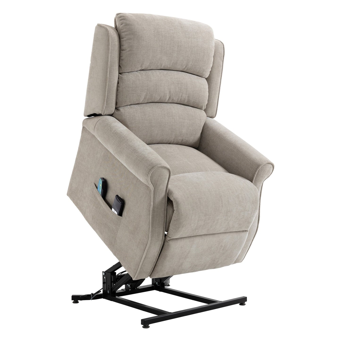 Fauteuil inclinable électrique Clihome en tissu chenille avec fonction massage