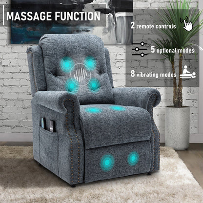 Fauteuil inclinable électrique Clihome en tissu chenille tricoté avec massage