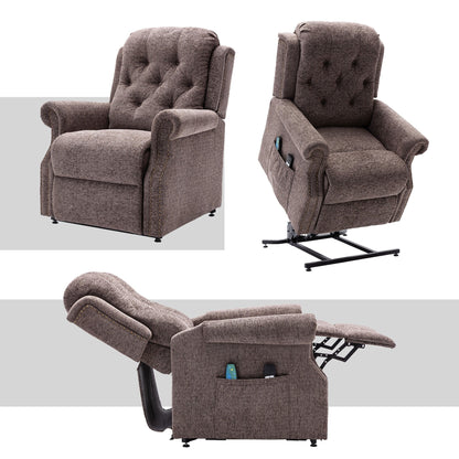 Fauteuil inclinable électrique Clihome en tissu chenille tricoté avec massage