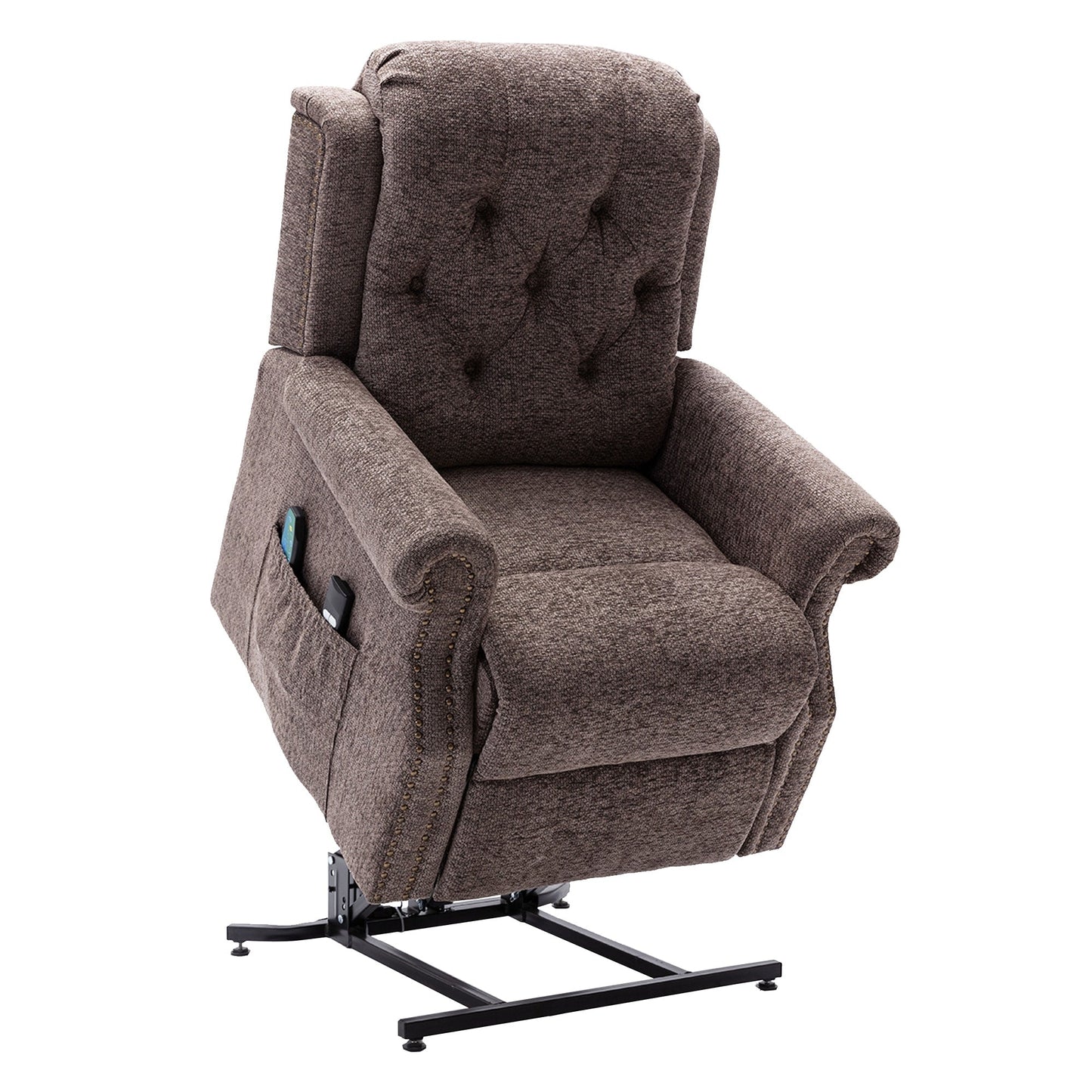 Fauteuil inclinable électrique Clihome en tissu chenille tricoté avec massage