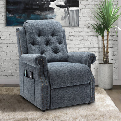Fauteuil inclinable électrique Clihome en tissu chenille tricoté avec massage