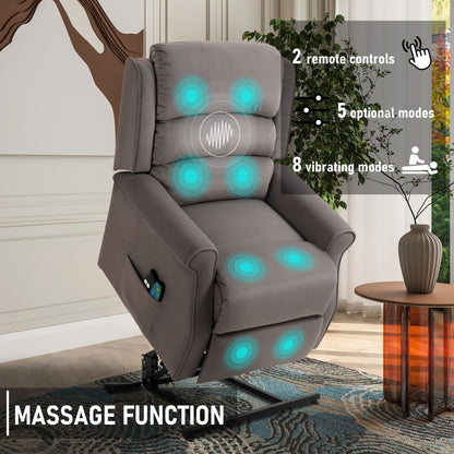 Fauteuil inclinable électrique Clihome en tissu chenille avec fonction massage