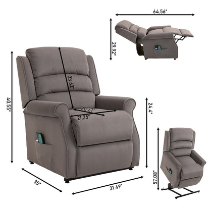 Fauteuil inclinable électrique Clihome en tissu chenille avec fonction massage