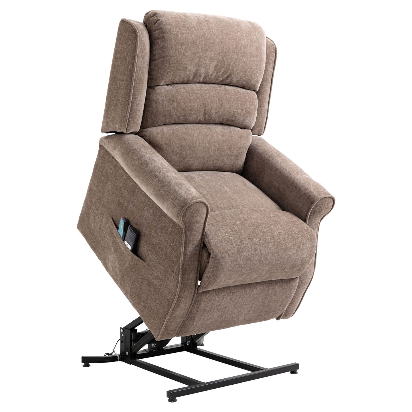 Fauteuil inclinable électrique Clihome en tissu chenille avec fonction massage