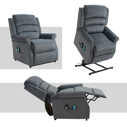 Fauteuil inclinable électrique Clihome en tissu chenille avec fonction massage