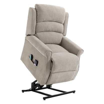 Fauteuil inclinable électrique Clihome en tissu chenille avec fonction massage