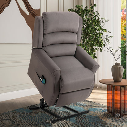 Fauteuil inclinable électrique Clihome en tissu chenille avec fonction massage