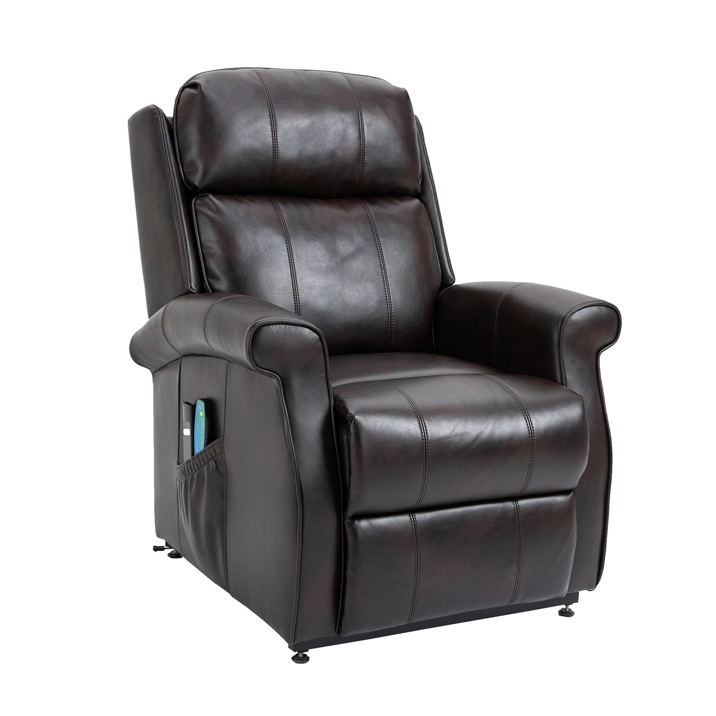 Fauteuil inclinable électrique Clihome en similicuir pour personnes âgées avec fonction massage