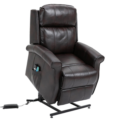 Fauteuil inclinable électrique Clihome en similicuir pour personnes âgées avec fonction massage