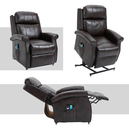 Fauteuil inclinable électrique Clihome en similicuir pour personnes âgées avec fonction massage