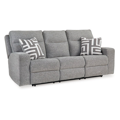 Canapé inclinable électrique Cloe, gris Performance Nuvella, 2 oreillers 88 pouces