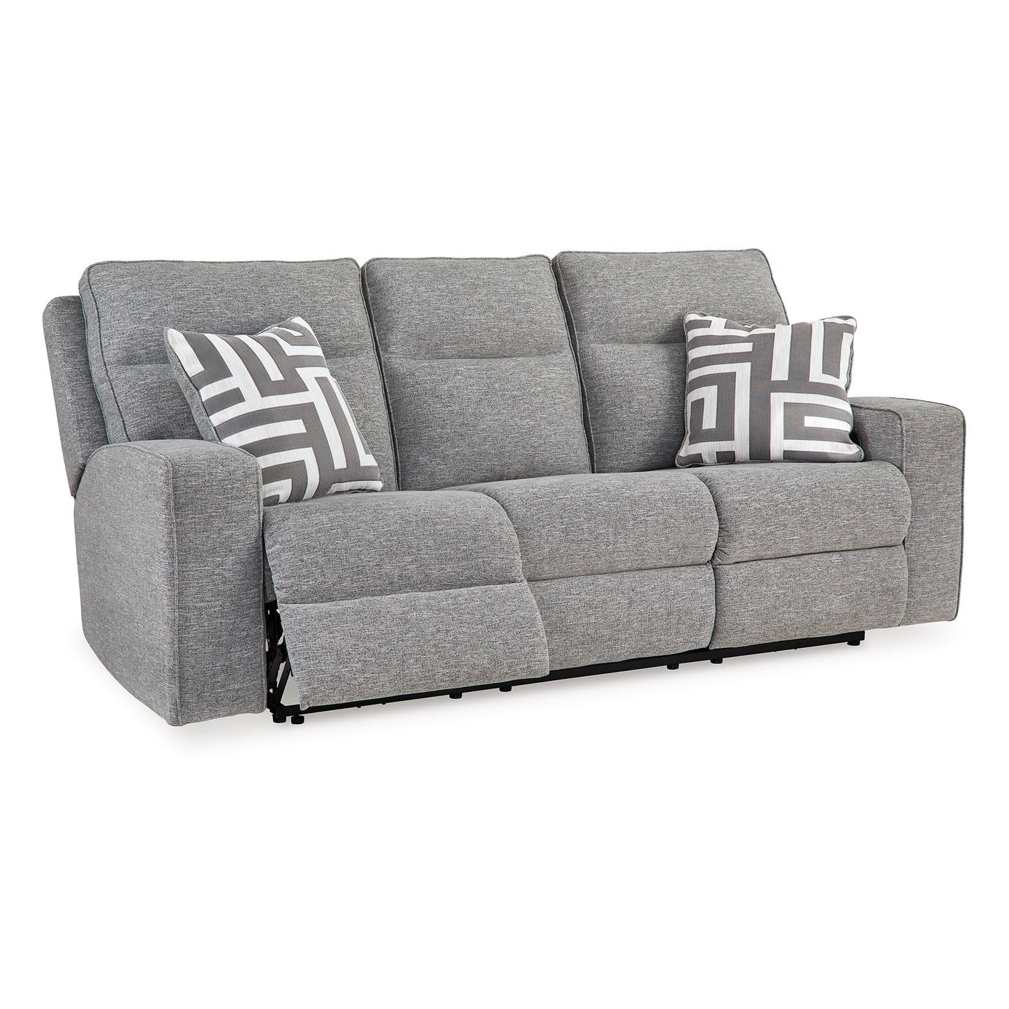 Canapé inclinable électrique Cloe, gris Performance Nuvella, 2 oreillers 88 pouces