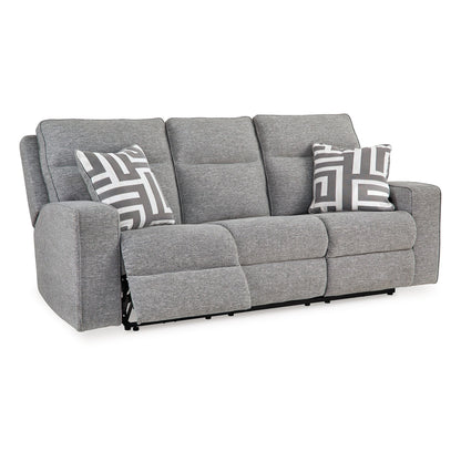 Canapé inclinable électrique Cloe, gris Performance Nuvella, 2 oreillers 88 pouces