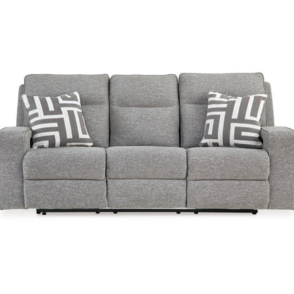 Canapé inclinable électrique Cloe, gris Performance Nuvella, 2 oreillers 88 pouces