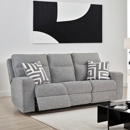 Canapé inclinable électrique Cloe, gris Performance Nuvella, 2 oreillers 88 pouces