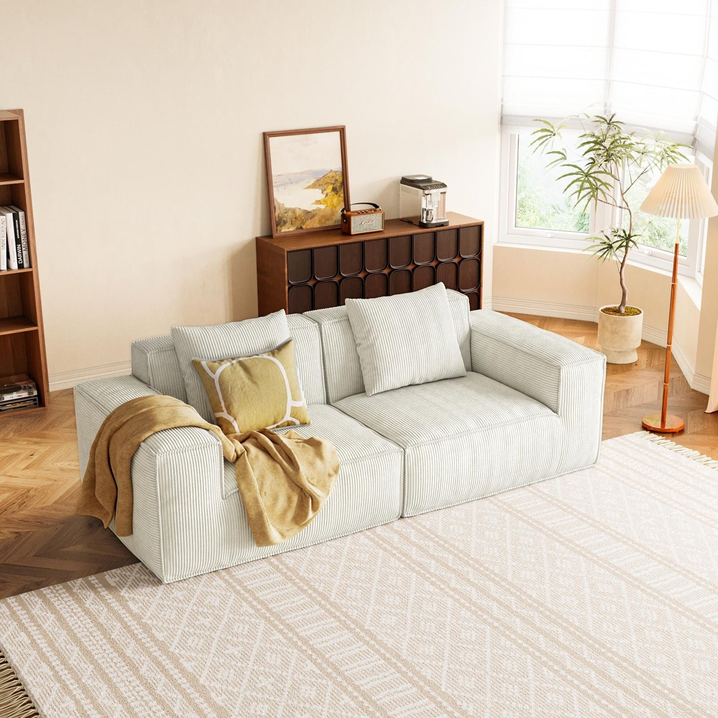 Canapé-lit modulable 2 places Cloud Soft en blanc