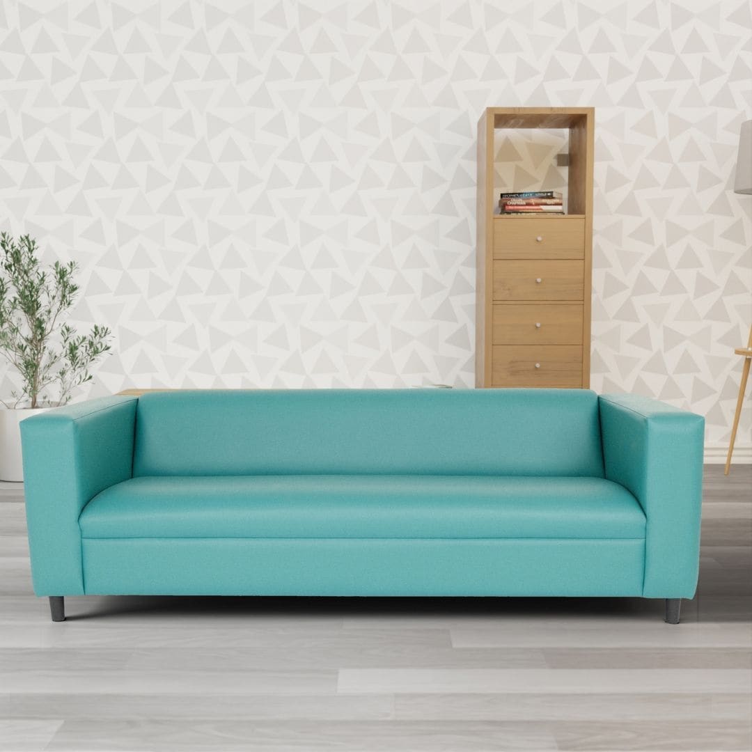 Canapés Coast to Coast Canapé 3 places moderne du milieu du siècle en similicuir avec cadre en bois massif et rembourrage