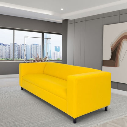 Canapés Coast to Coast Canapé 3 places moderne du milieu du siècle en similicuir avec cadre en bois massif et rembourrage