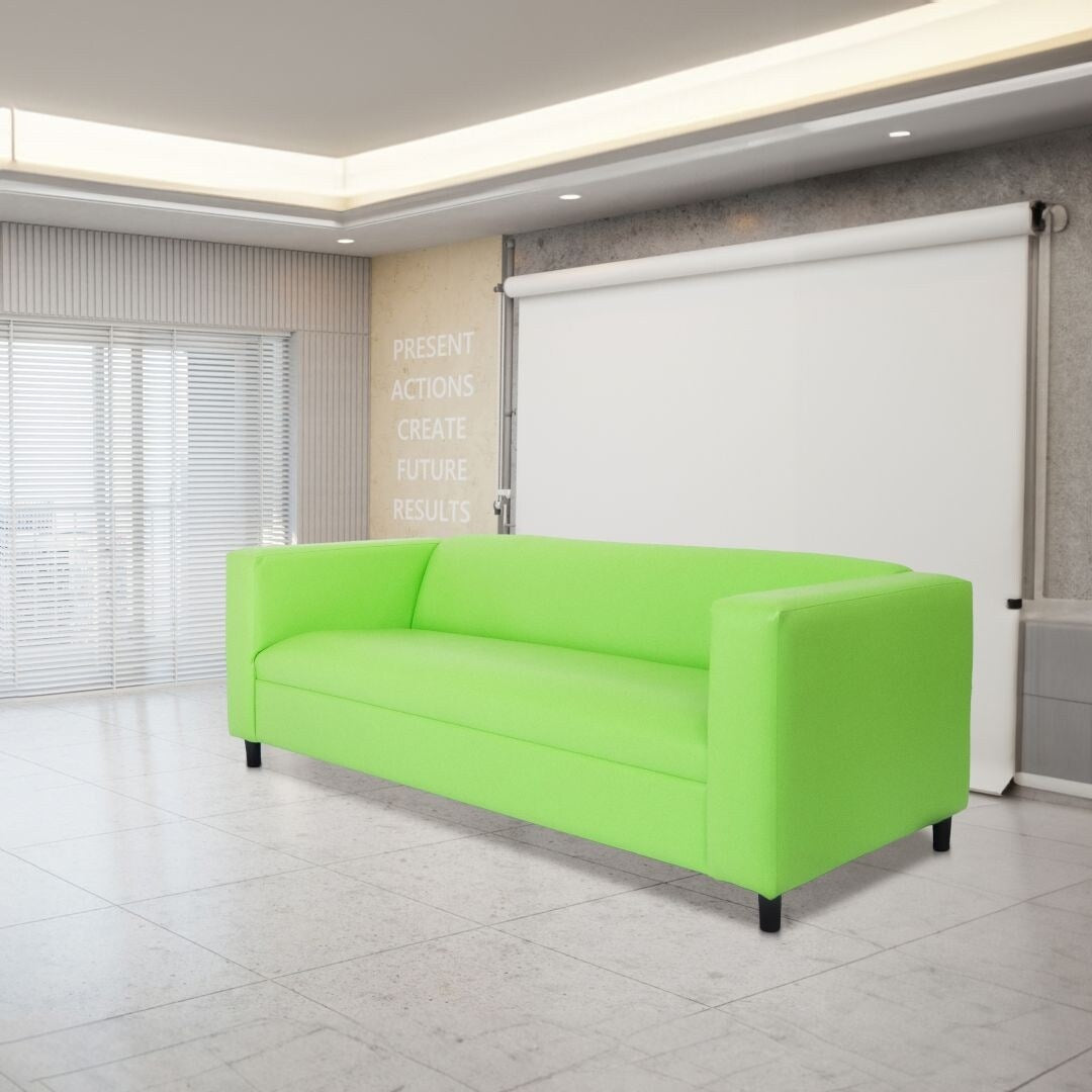 Canapés Coast to Coast Canapé 3 places moderne du milieu du siècle en similicuir avec cadre en bois massif et rembourrage