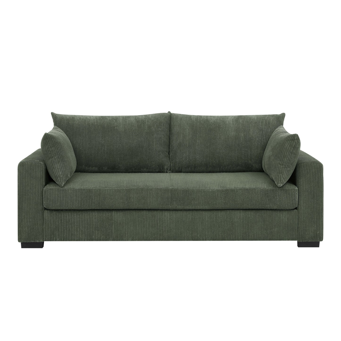 Canapé en velours côtelé de style côtier - 31 P x 79 L x 34 H