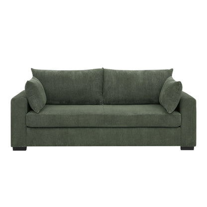 Canapé en velours côtelé de style côtier - 31 P x 79 L x 34 H