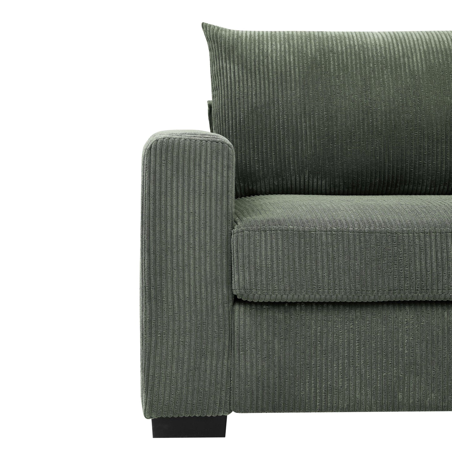 Canapé en velours côtelé de style côtier - 31 P x 79 L x 34 H