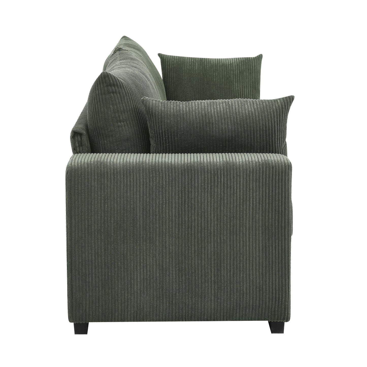 Canapé en velours côtelé de style côtier - 31 P x 79 L x 34 H