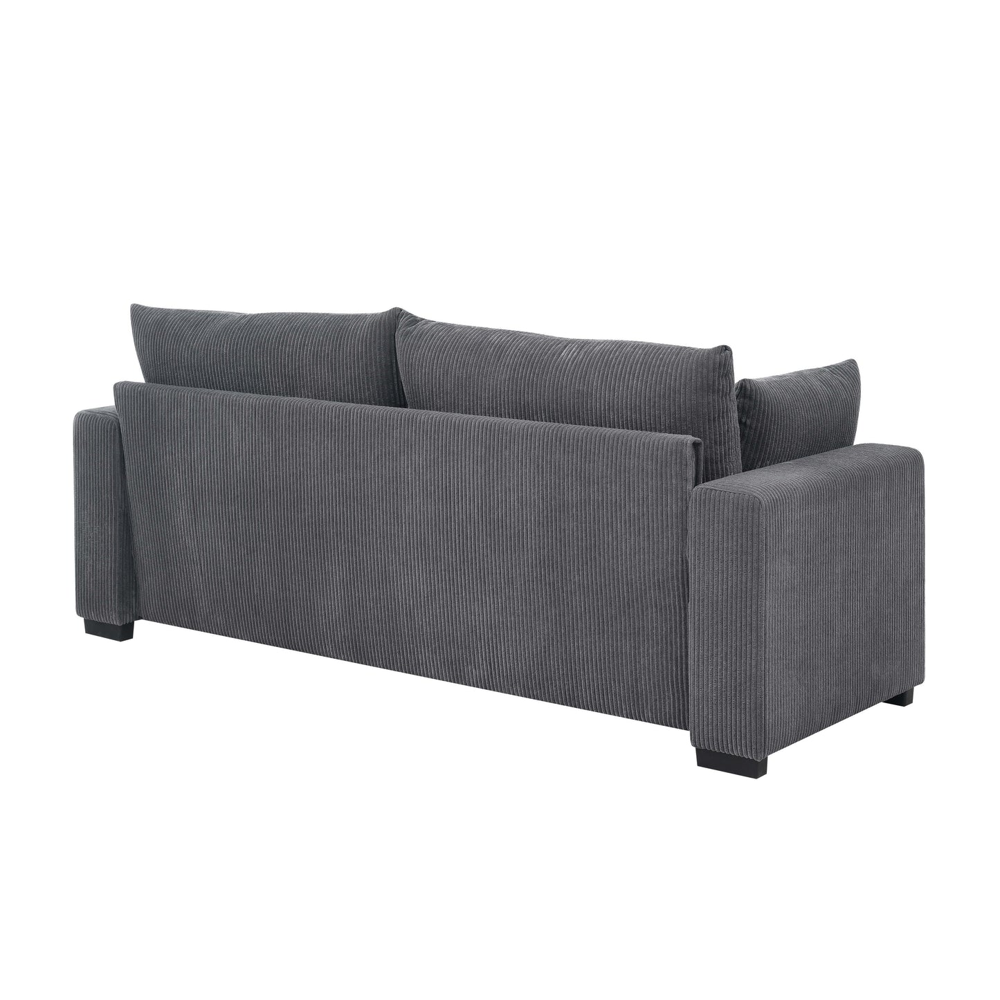 Canapé en velours côtelé de style côtier - 31 P x 79 L x 34 H