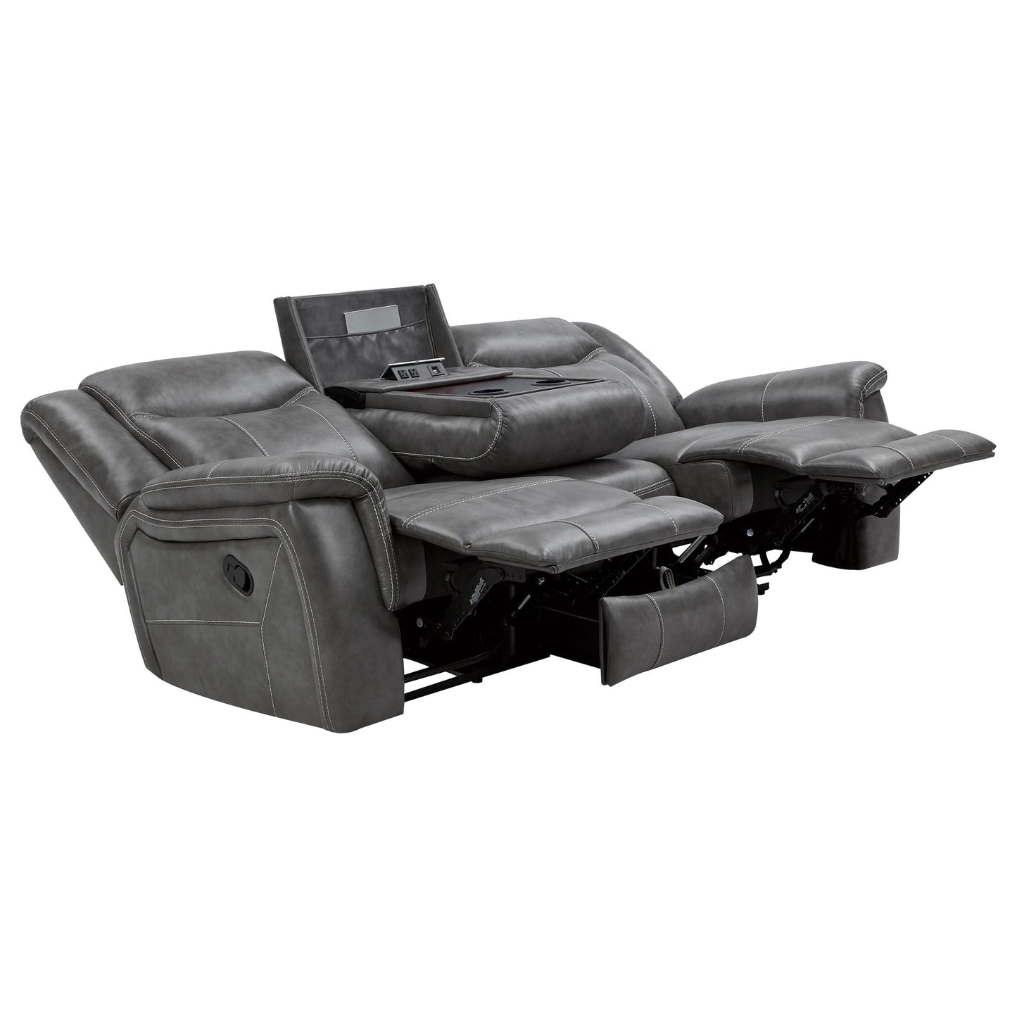 Canapé Conrad rembourré avec accoudoirs rembourrés Gris