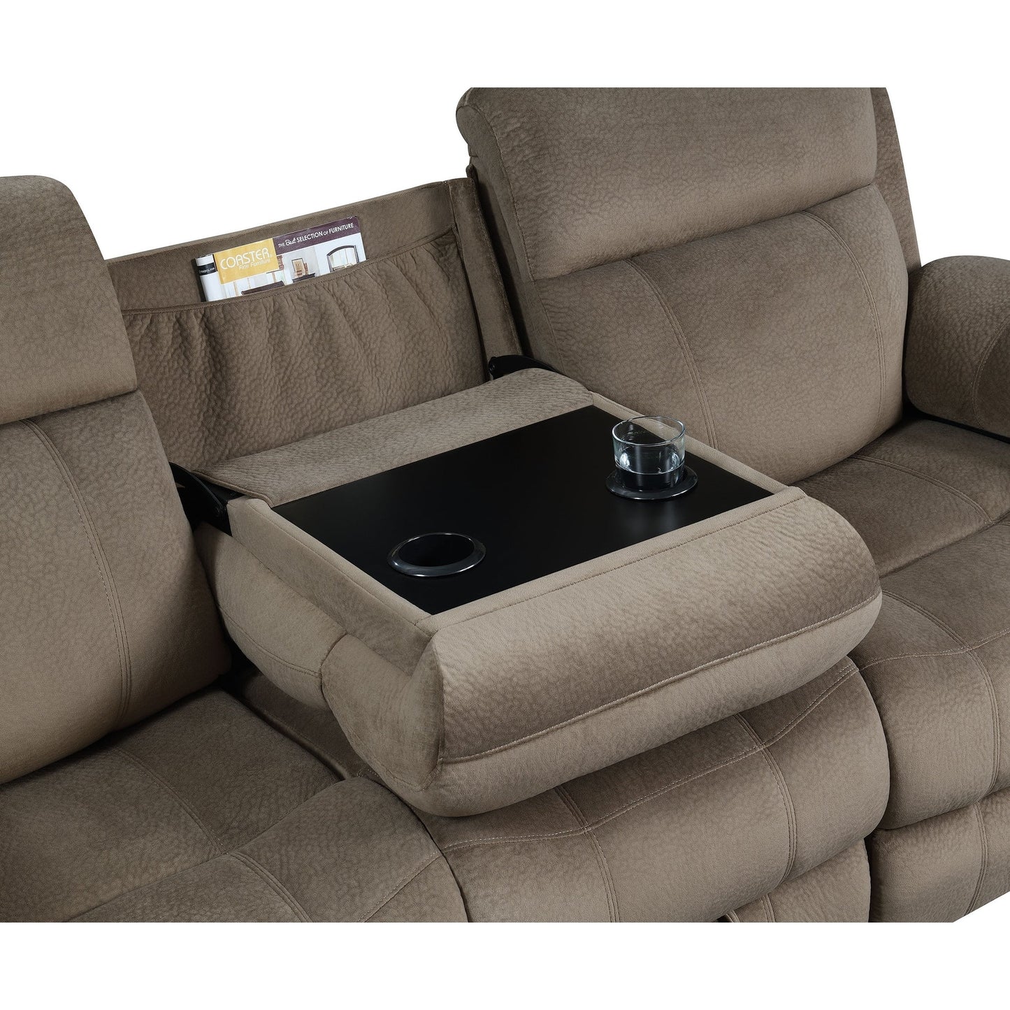 Canapé modulable Myleene Mocha avec table rabattable