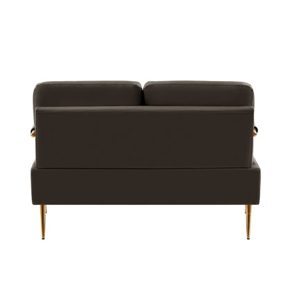 Canapé causeuse en tissu café adapté aux animaux de compagnie avec coussin amovible