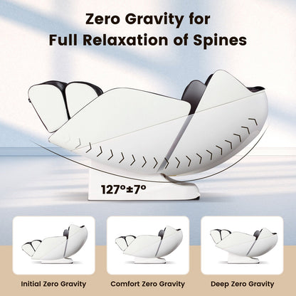 Fauteuil de massage complet du corps avec commande vocale et rouleau chauffant pour les pieds