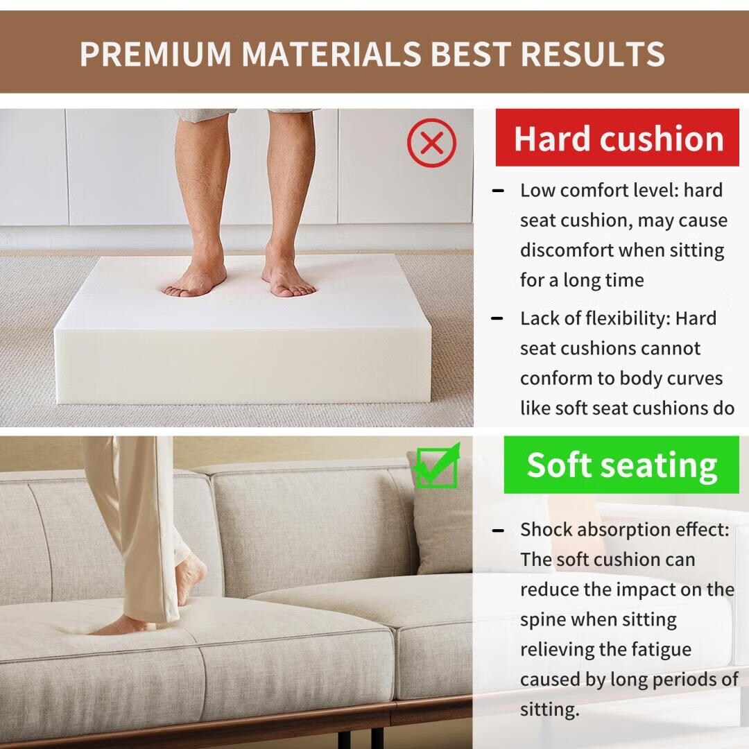 Canapé polyvalent en bois massif compressible de 111,81 pouces pour un style de vie moderne, 4 places