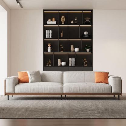 Canapé polyvalent en bois massif compressible de 111,81 pouces pour un style de vie moderne, 4 places