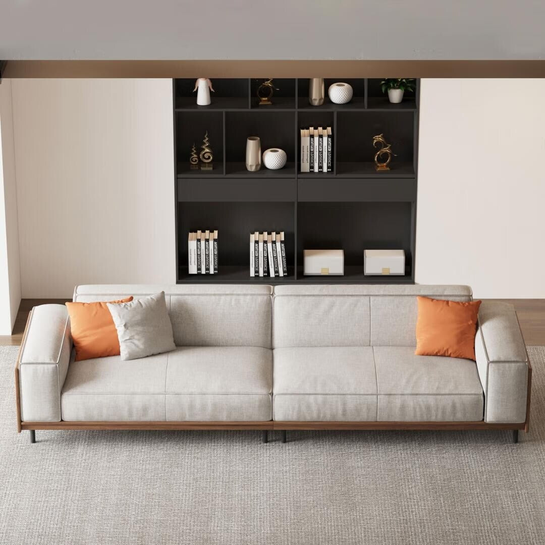 Canapé polyvalent en bois massif compressible de 111,81 pouces pour un style de vie moderne, 4 places