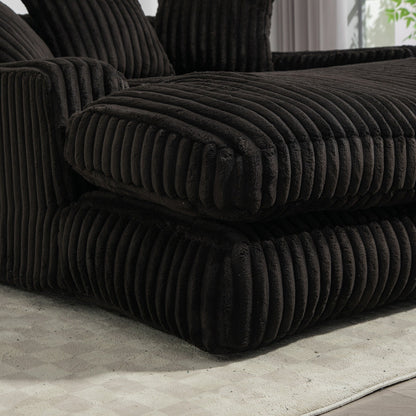 Canapé-lit en velours côtelé avec rembourrage en éponge hautement élastique, sans installation pour le salon