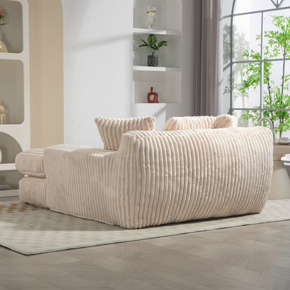 Canapé-lit en velours côtelé avec rembourrage en éponge hautement élastique, sans installation pour le salon