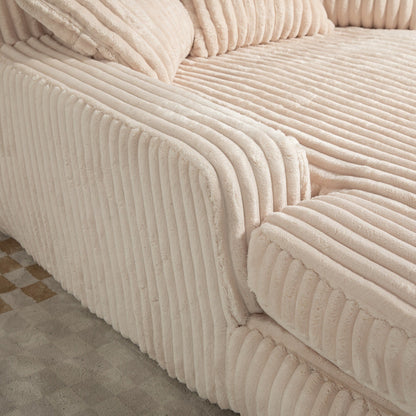 Canapé-lit en velours côtelé avec rembourrage en éponge hautement élastique, sans installation pour le salon