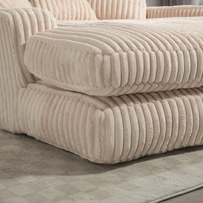 Canapé-lit en velours côtelé avec rembourrage en éponge hautement élastique, sans installation pour le salon