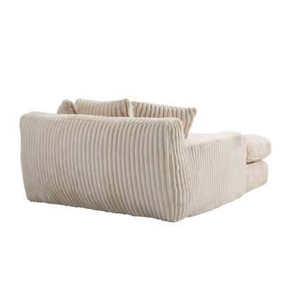 Canapé-lit en velours côtelé avec rembourrage en éponge hautement élastique, sans installation pour le salon