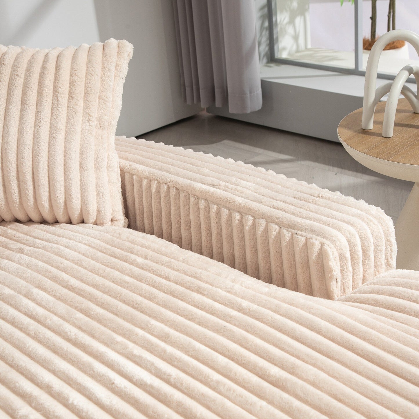 Canapé-lit en velours côtelé avec rembourrage en éponge hautement élastique, sans installation pour le salon