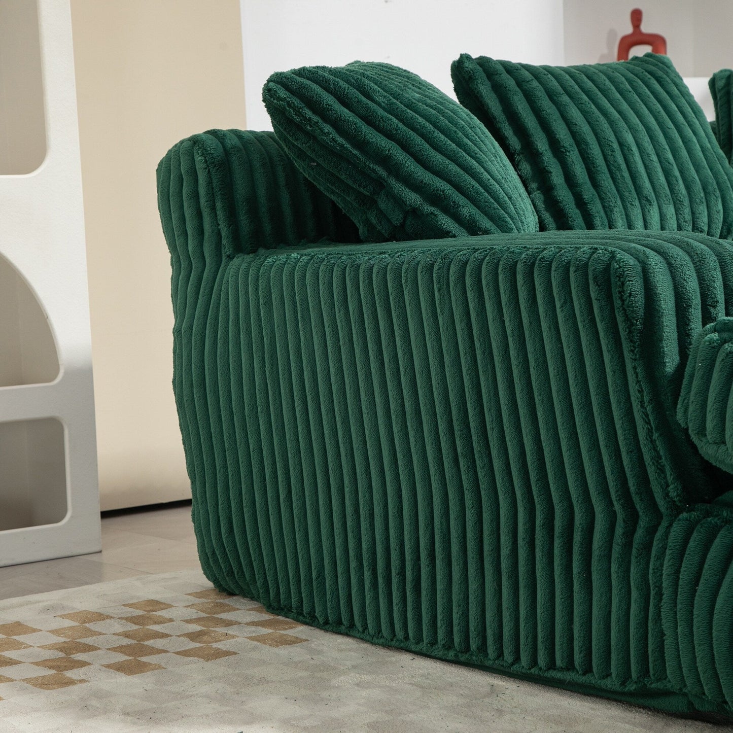 Canapé-lit en velours côtelé avec rembourrage en éponge hautement élastique, sans installation pour le salon